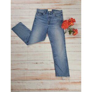 CQY Women Button Fly High Waisted Jeans Straight Leg Size 28